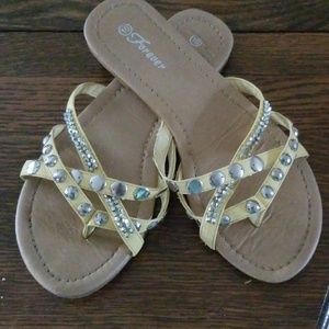 Yellow and Silver Sandals